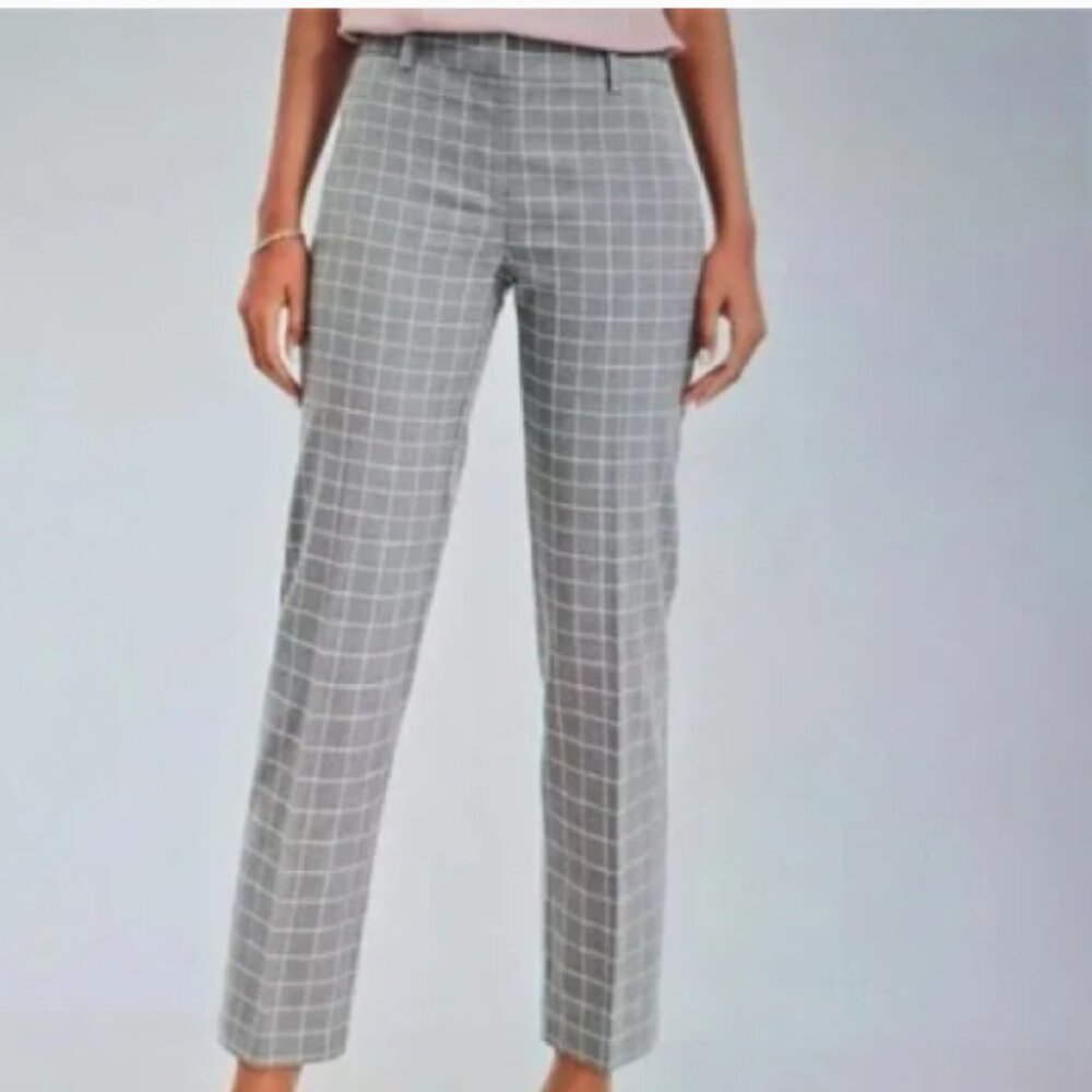 Ann Taylor LOFT The Riviera Slim Pant Gray Plaid Size 2